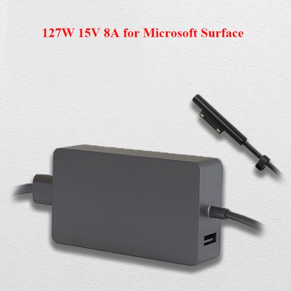 127W 15V 8A AC Power Supply Adapter Charger for Microsoft Surface Pro X 7 6 5 4 3 with Power Cord