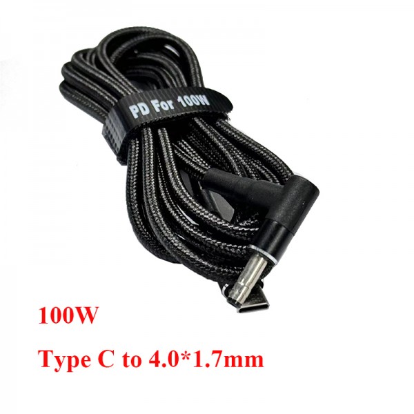 1.8m PD 100W Type C male to 4.0*1.7mm male Bullet Adapter Converter Cable For Laptop Charging Converter Cord