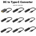 Laptop Adapter Power Converter PD 65 Type C Male to DC 5.5*2.5 Female Charger Converter Cable