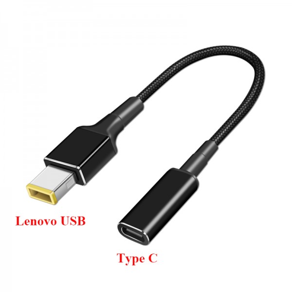 Laptop Converter Cable PD 100W Type C female to USB male For Lenovo Charging Converter Cord