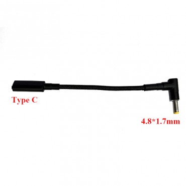 PD 100W Type C female to 4.8*1.7mm male yellow tip for Laptop Converter Cable