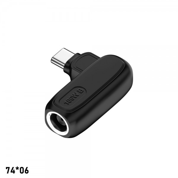 100W laptop charger adapter DC round port square port power to Type-C charging PD converter head