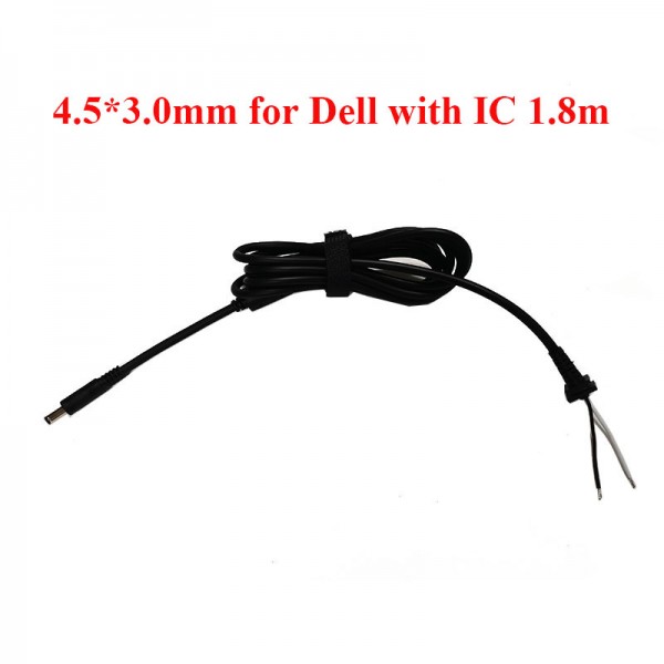 New DC Power Plug Cord 65W 4.5*3.0mm with IC for Dell Charger Cable 2 wires 18AWG 1.8m